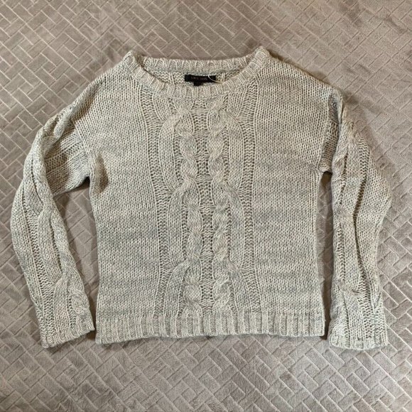 Love Tree Sweaters - Love Tree Womens Small Sweater Gray Sparkle Cable Knit Crew Neck Acrylic